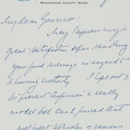 Letter: 1933 August 10