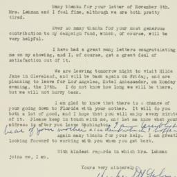 Letter: 1946 November 11
