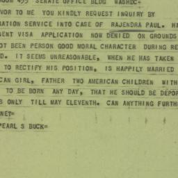 Telegram: 1956 April 18