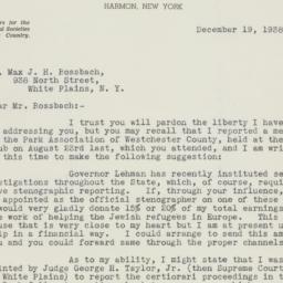 Letter: 1938 December 19