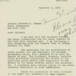 Letter: 1925 February 6