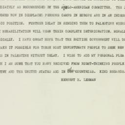 Telegram: 1946 June 20
