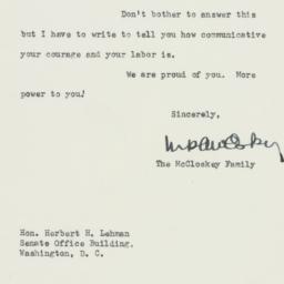 Letter: 1954 February 8