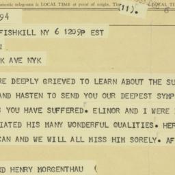 Telegram: 1963 December 6