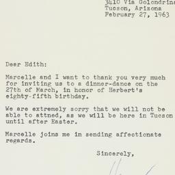 Letter: 1963 February 27