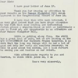 Letter: 1958 June 20