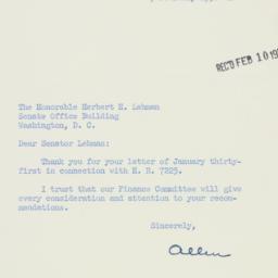 Letter: 1956 February 9
