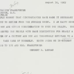 Telegram: 1962 August 30
