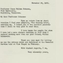 Letter: 1932 November 26