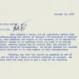 Memorandum: 1956 January 30