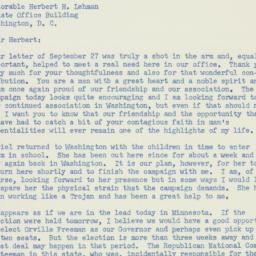 Letter: 1954 October 7