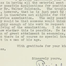 Letter: 1951 November 1