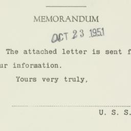 Letter: 1951 October 23