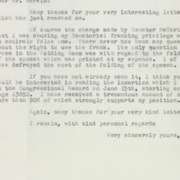Letter: 1953 June 19