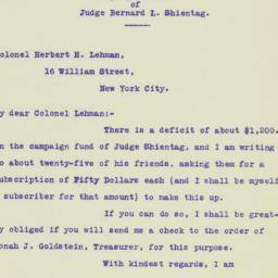 Letter: 1925 November 9