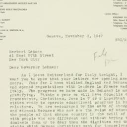 Letter: 1947 November 3