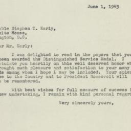 Letter: 1945 June 1