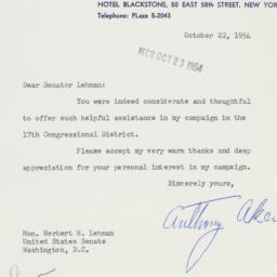 Letter: 1954 October 22