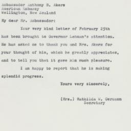 Letter: 1963 March 6
