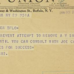Telegram: 1938 October 29