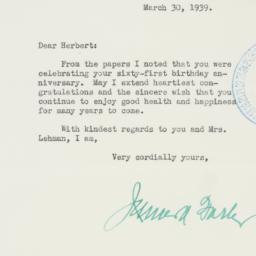Letter: 1939 March 30