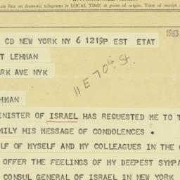 Telegram: 1963 December 6