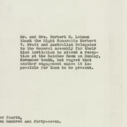 Letter: 1947 November 4