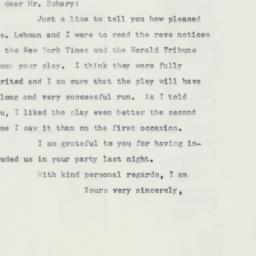 Letter: 1958 January 31