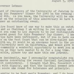 Letter: 1949 August 5
