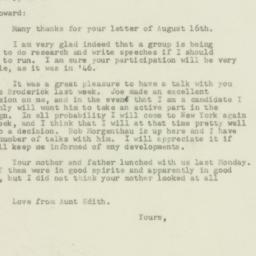 Letter: 1949 August 18