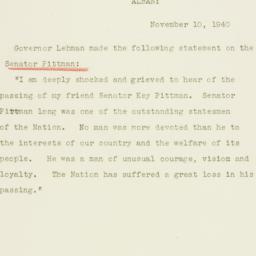 Press Release: 1940 Novembe...