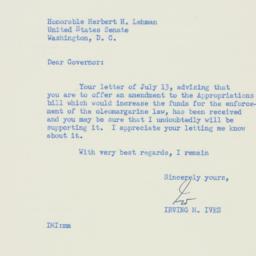 Letter: 1950 July 15