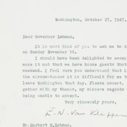 Letter: 1947 October 27