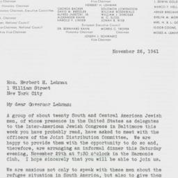 Letter: 1941 November 26