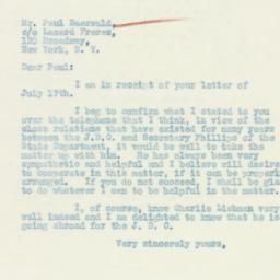 Letter: 1933 July 20