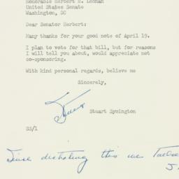 Letter: 1955 April 25