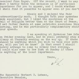 Telegram: 1939 May 1