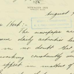 Letter: 1940 August 9