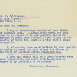 Letter: 1939 February 27