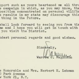 Letter: 1956 November 16