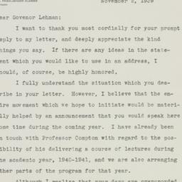 Letter: 1939 November 2