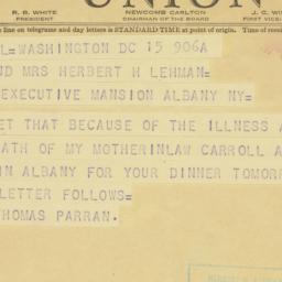Telegram: 1940 January 15