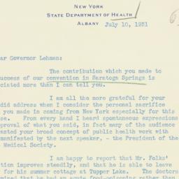 Letter: 1931 July 10