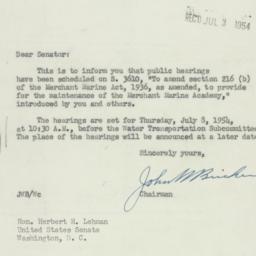 Letter: 1954 July 1