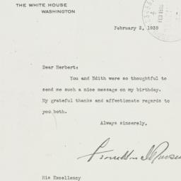 Letter: 1939 February 2