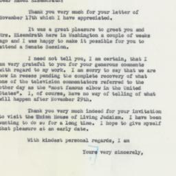 Letter: 1954 November 22