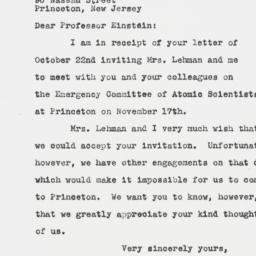 Letter: 1946 October 30