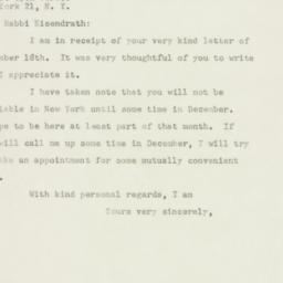 Letter: 1947 November 20