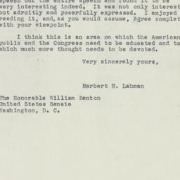 Letter: 1950 February 1