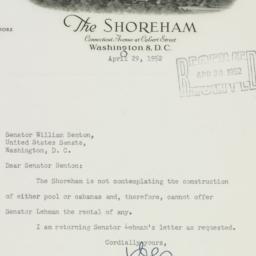 Letter: 1952 April 29